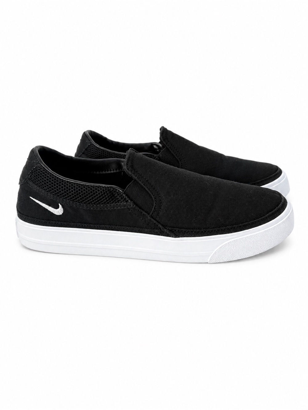 Nike Court Janoski Women’s Black Slip-On Canvas Loafers with White Sole